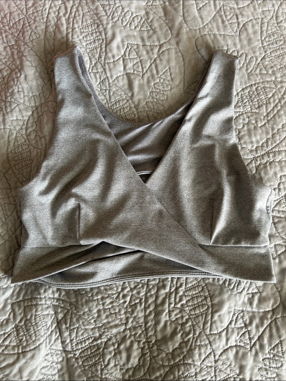 Born Primitive Heather Gray Crossover Sports Bra